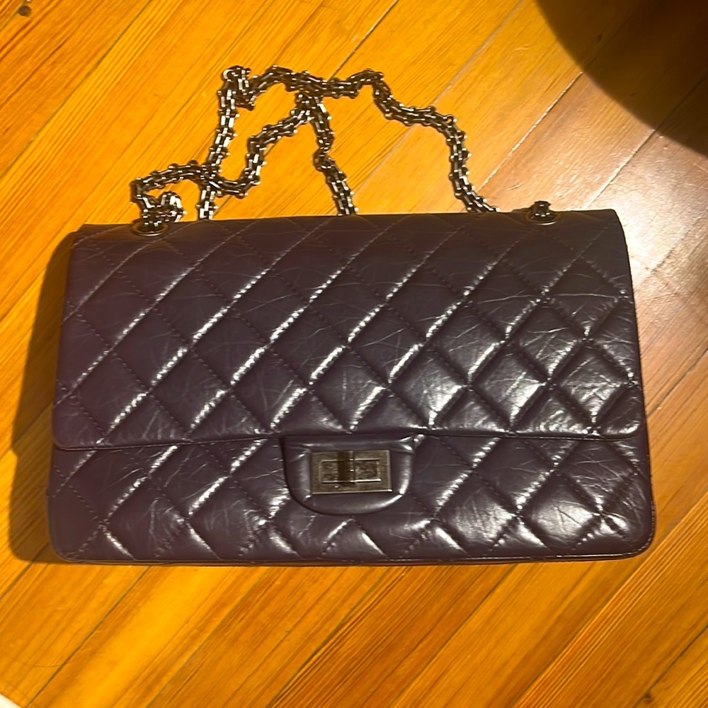 Chanel Aged Calfskin Quilted 2.55 Reissue 227 Flap Dark Purple